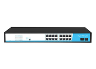 Appui total gauche VLAN de gigabit de commutateur de réseau de 16 POE avec 2 ports de fibre