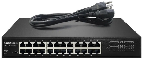 Commutateur gauche de POE de l'Ethernet 24 Unmanaged, 24 pleins commutateurs de gigabit de ports