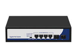 commutateur de PoE du gigabit 6-Port avec des ports de 4*Gigabit PoE + des ports de SFP de la liaison montante 2*Gigabit