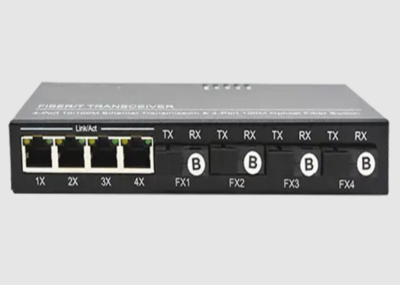 Commutateur automatique de fibre d'Ethernet de MDI avec l'Ethernet 4 10/100TX + 4 ports de la fibre 100FX