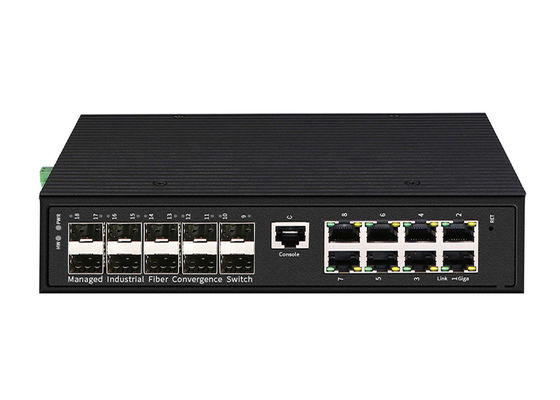Commutateur industriel 8 10/100/1000Base-TX 10 1000M SFP de fibre de l'Ethernet RJ45