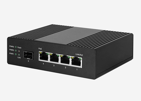 Commutateur du rail 100mbps POE de vacarme avec 1 fibre de SFP et ports de 4x100M PoE