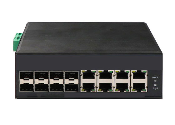 Commutateur fibre SFP géré industriel avec Ethernet Gigabit 8 POE complet et 8 ports SFP
