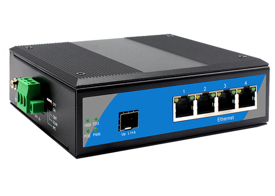 COMMUTATEUR FIBRE GIGABIT INDUSTRIEL NON GÉRÉ 1 emplacement SFP et 4 ports Ethernet