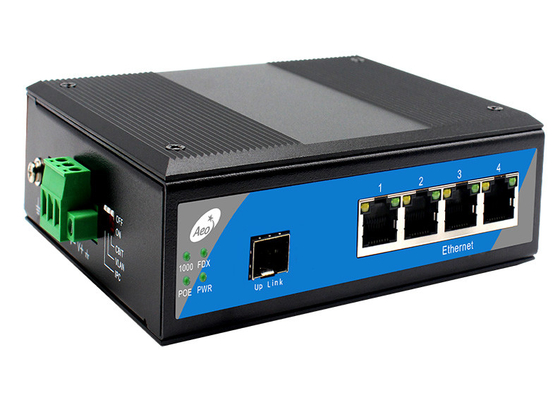 Commutateur industriel Unmanaged de POE de fibre de gigabit avec 1 fente de SFP et 4 ports Ethernet