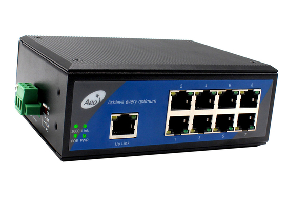 DC12-57V Commutateur POE à 8 ports avec 1 port Uplink et 8 ports Ethernet