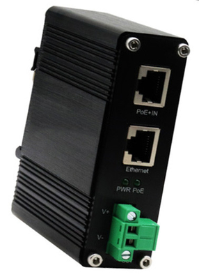 DIN-Rail Industrial 802.3at Gigabit PoE Splitter Voltage de sortie 12VDC