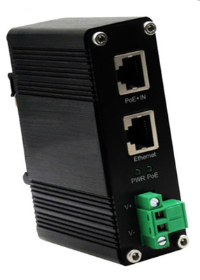 DIN-Rail Industrial 802.3at Gigabit PoE Splitter Voltage de sortie 9VDC