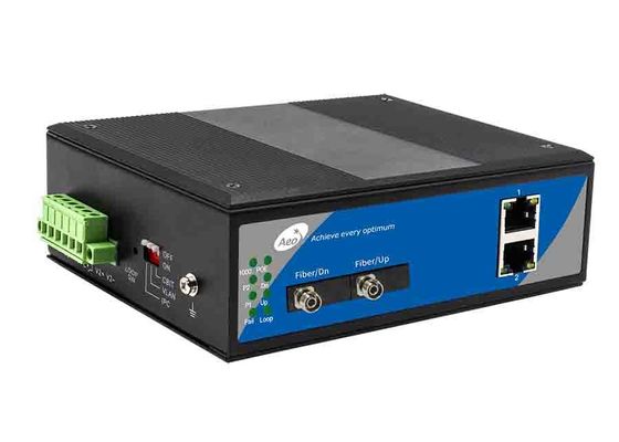 Ring Loop Ethernet Fiber Switch industriel 10/100Mbps 2 POE et 2 ports de fibre