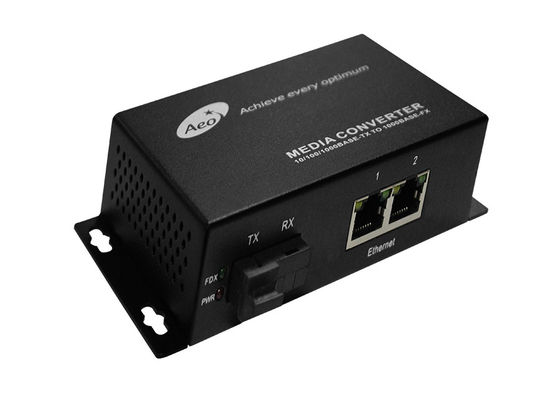 Convertisseur commercial de deux médias de port Ethernet, mode unitaire optique de convertisseur de médias de fibre