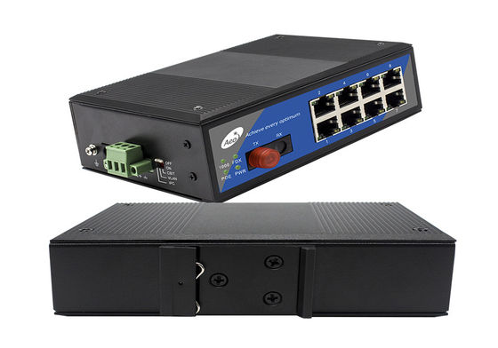 1 commutateur gauche de POE de fibre de fibre, IEEE 802.3af/au port du commutateur de réseau de POE 8