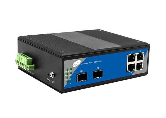 Commutateur de cascade de fibre de SFP, commutateur gauche de 4 POE avec 2 SFP