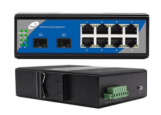 Le commutateur gauche de 8 Gigabit Ethernet avec SFP 1310/1550nm a contrôlé 2 8 de POE ports Ethernet de SFP et