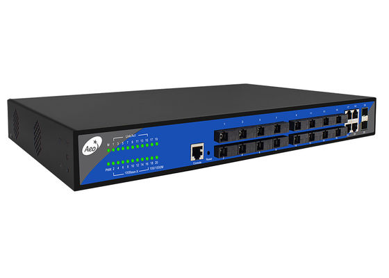 1310/1550nm commutateur gauche de bâti de support de la fibre 10/100M 16 optiques