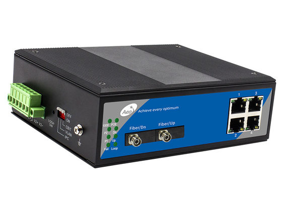 commutateur industriel gauche de 10/100Mbps 4 POE, commutateur 100 Mbps d'Ethernet