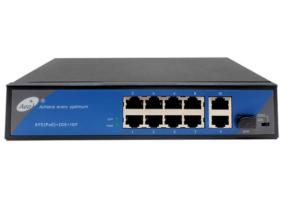 Commutateur gauche du supplément 250m 10/100M 8 POE d'IPC avec la liaison montante de fibre