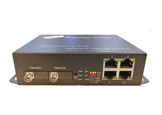 Port optique de l'Ethernet 2 de POE du gigabit 4 de commutateur de Ring Loop Fiber POE pleins
