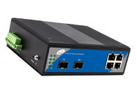 Plein Ethernet optique du commutateur 4 de fibre de port du gigabit 4 2 fentes de SFP