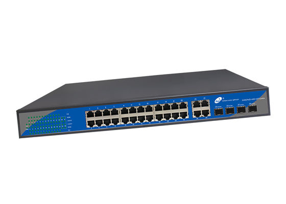 24 commutateurs gauches de fibre de SFP de gigabit, 10/100/1000M commutateur de POE de 19 pouces