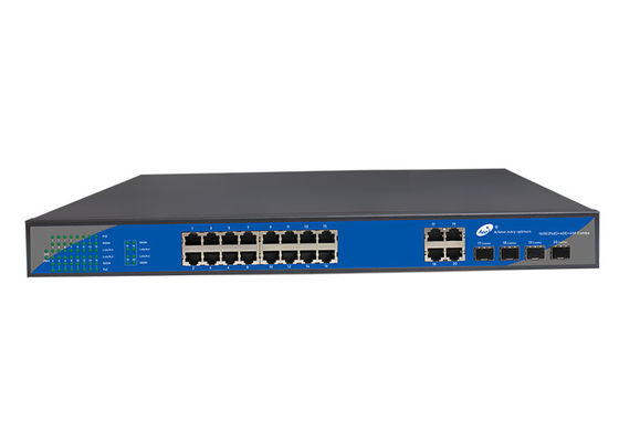 Port gauche du commutateur 16 10/100/1000M POE de fibre de FCC 16 SFP port combiné de 4 gigabits