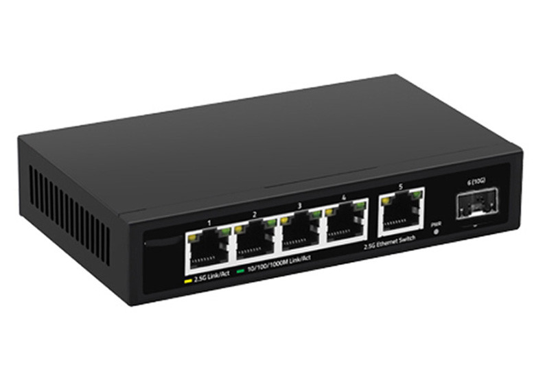 Commutateur du port 2,5 G du commutateur 5 de fibre d'Ethernet de DC12V avec la liaison montante de 10G SFP+