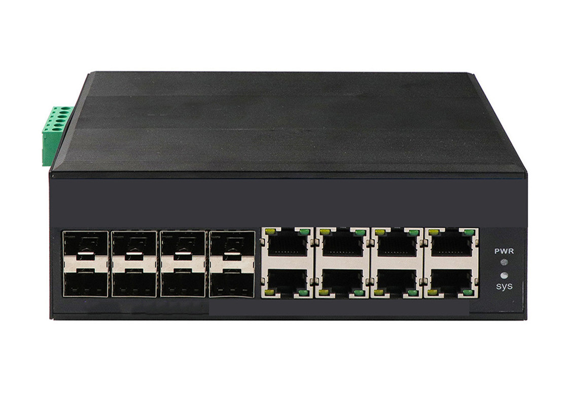 Commutateur fibre SFP géré industriel avec Ethernet Gigabit 8 POE complet et 8 ports SFP