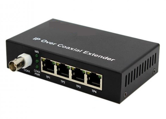 10/100 Mbps POE sur convertisseur EOC coaxial 2 km avec 1 BNC et 4 ports Ethernet POE