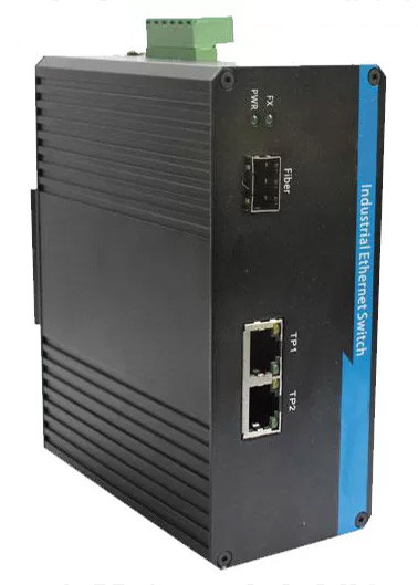 Commutateur à fibre Ethernet industrielle 1 port 100BASE SFP + 2 ports 10 / 100BASE-T