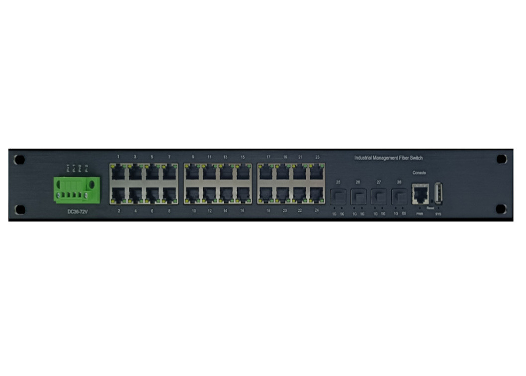 Commutateur Ethernet industriel géré avec 24 ports 10/100/1000Base-T (((X) et 4 ports 10G SFP+