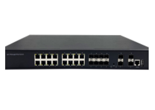 Commutateur Ethernet à fibre optique géré 10G avec 4 ports SFP+ 1G/10G et 16 ports Ethernet +8 SFP à 1000 Mbps