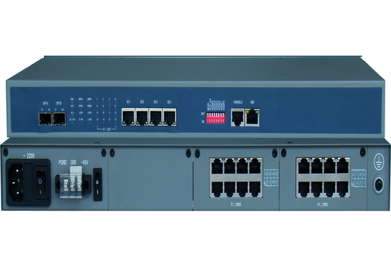 Convertisseur multimédia en fibre E1 avec 4 ports E1/8/16 et 4 ports Ethernet et 2 ports SFP